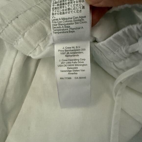 J. Crew Linen Blend Retreat Old Money Beachcore Pull On Relaxed White Ankle Pant - Picture 9 of 10